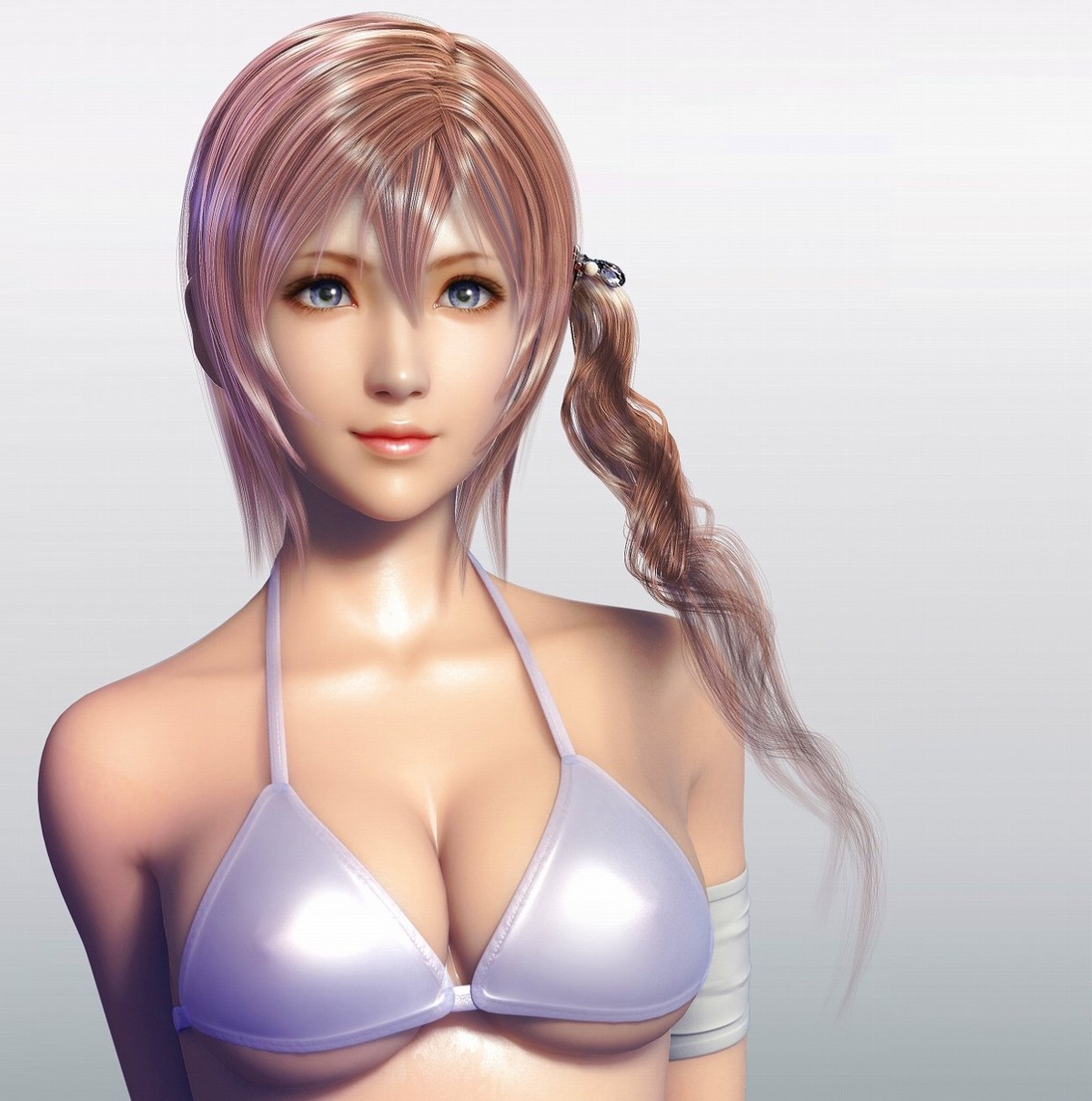 bra cleavage erect_nipples final_fantasy final_fantasy_xiii game_cg serah_farron underboob znz