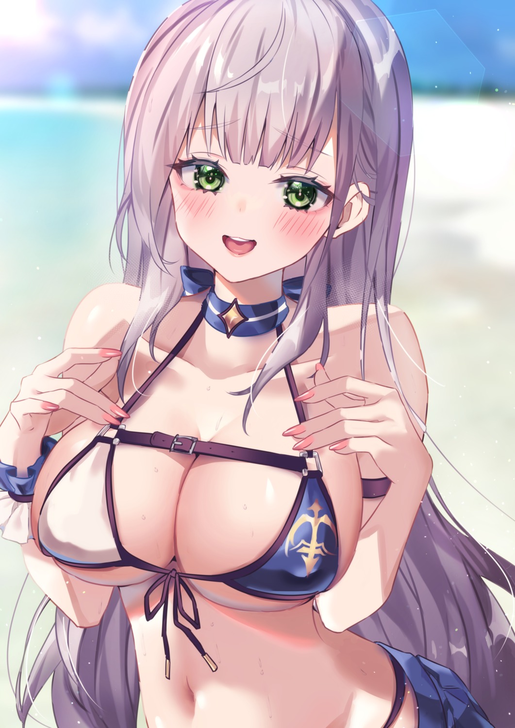 bikini chierishu erect_nipples hololive shirogane_noel swimsuits