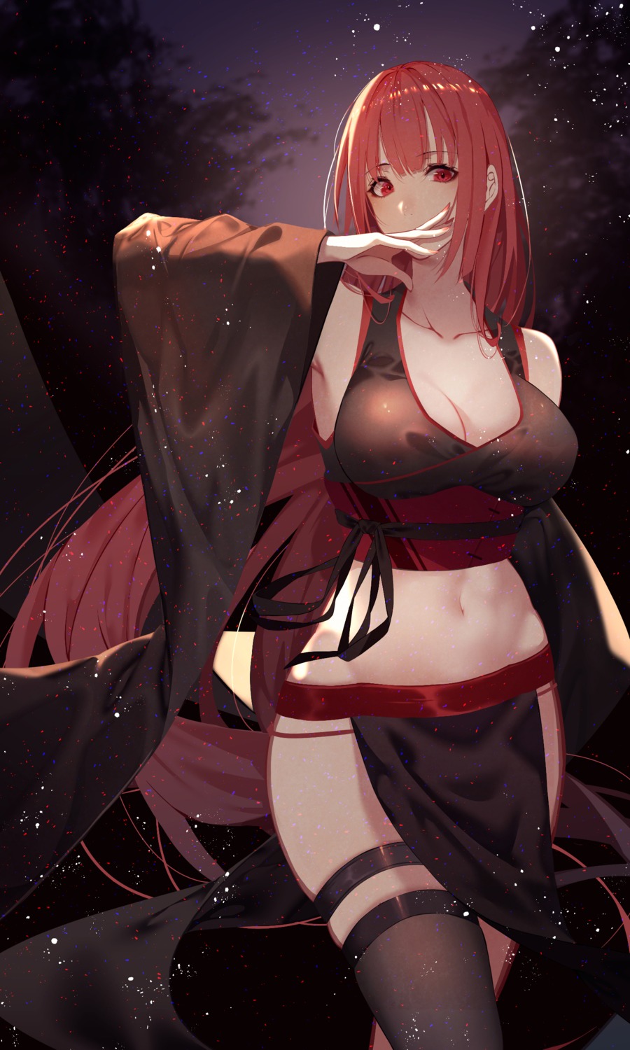 cleavage garter japanese_clothes kisui thighhighs