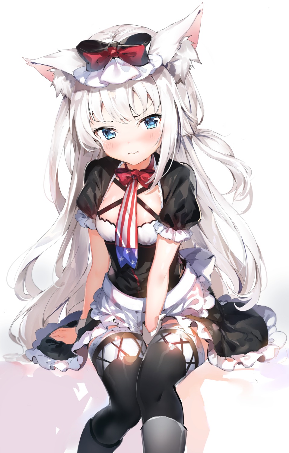 animal_ears azur_lane hammann_(azur_lane) thighhighs umibouzu