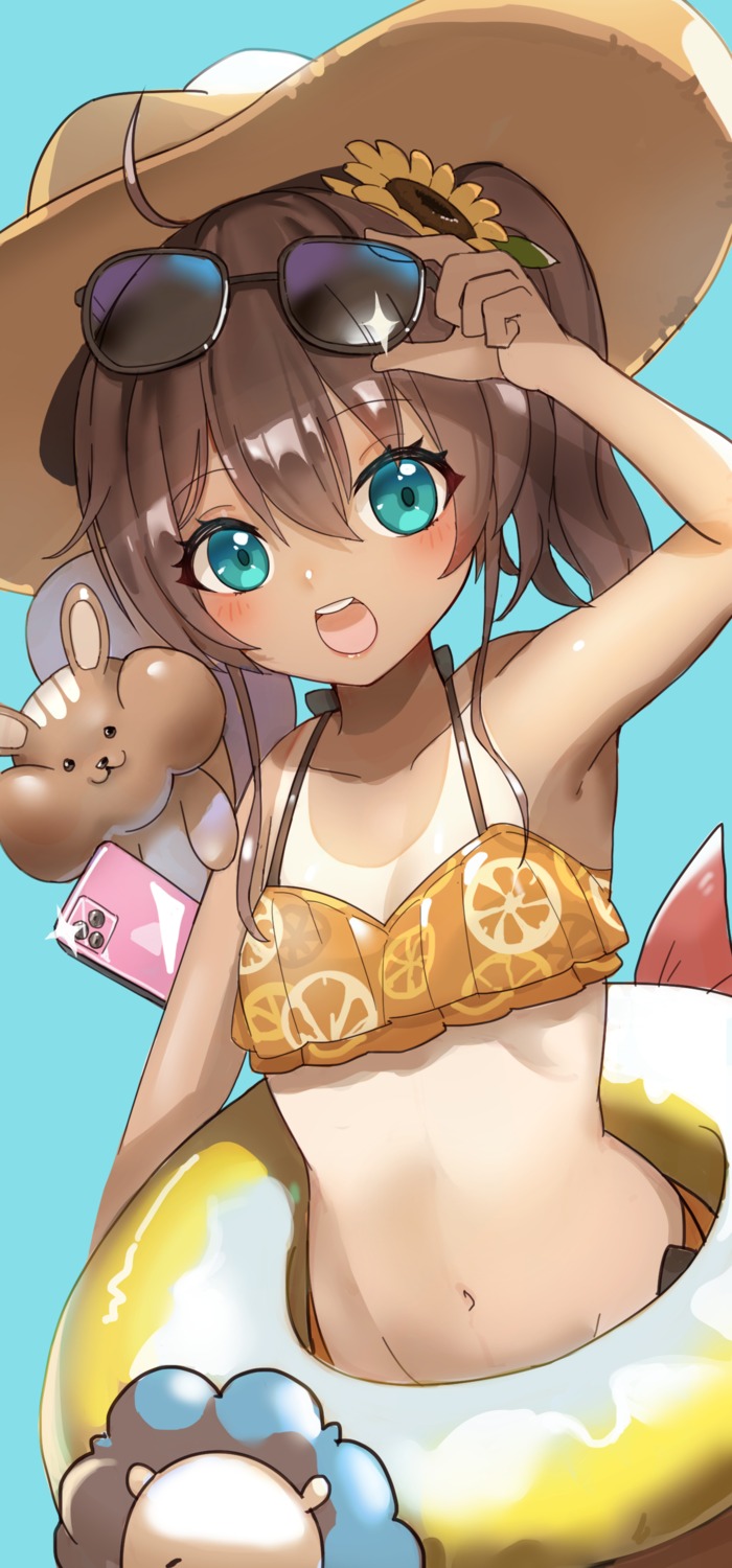 bikini haowei_wu hololive loli megane natsuiro_matsuri swimsuits tan_lines