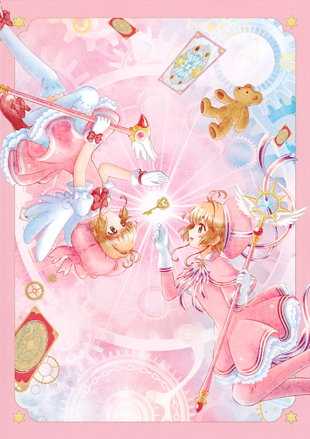 card_captor_sakura dress kinomoto_sakura madhouse skirt_lift tagme weapon