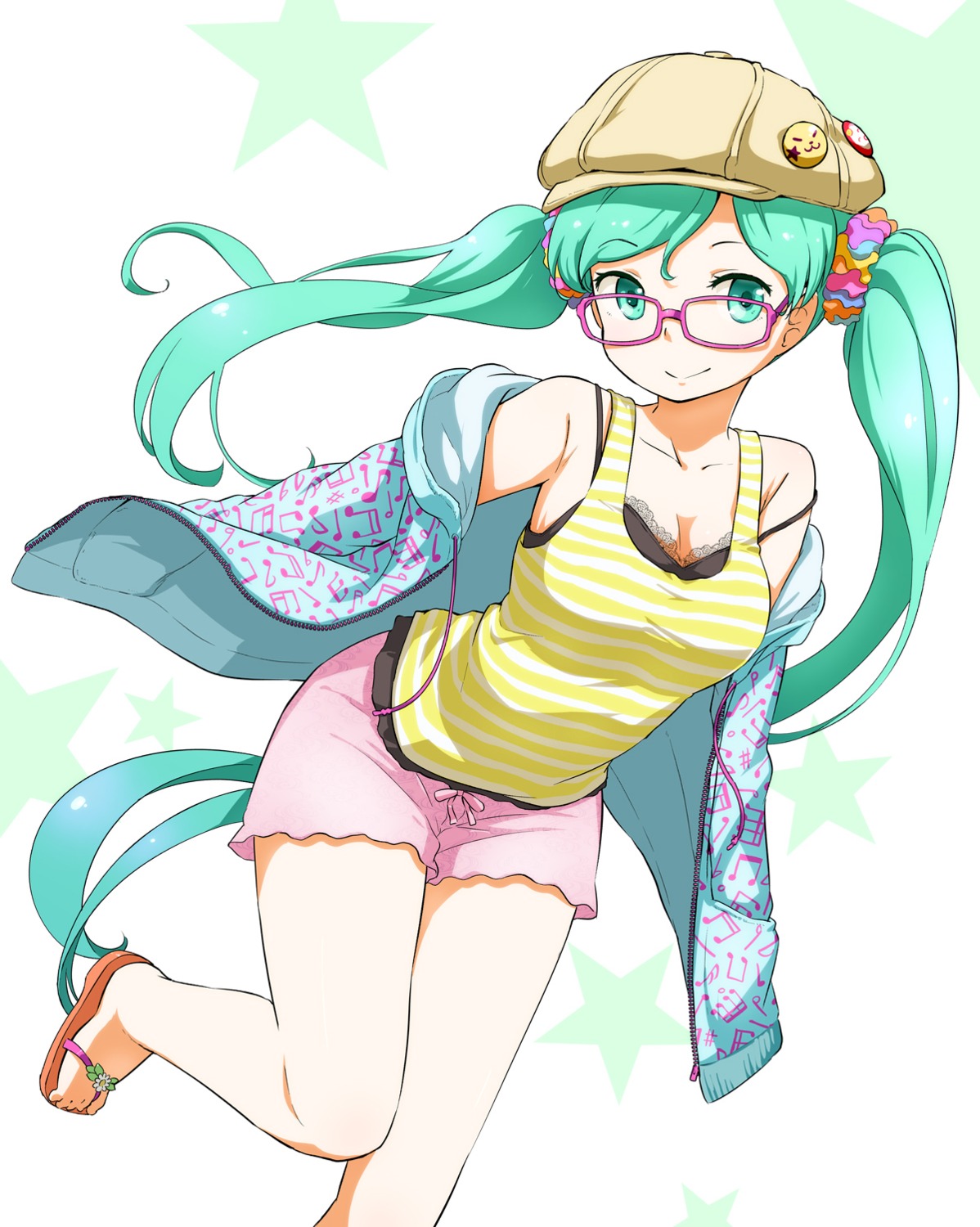 cleavage hatsune_miku megane nagian vocaloid