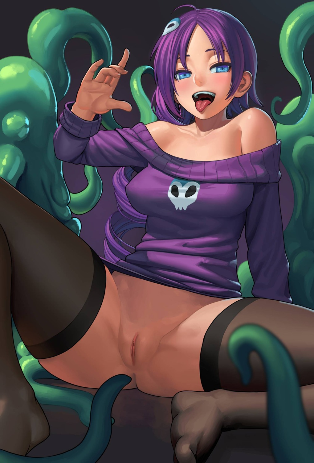 bottomless lasterk pussy sweater tentacles thighhighs uncensored zone-tan