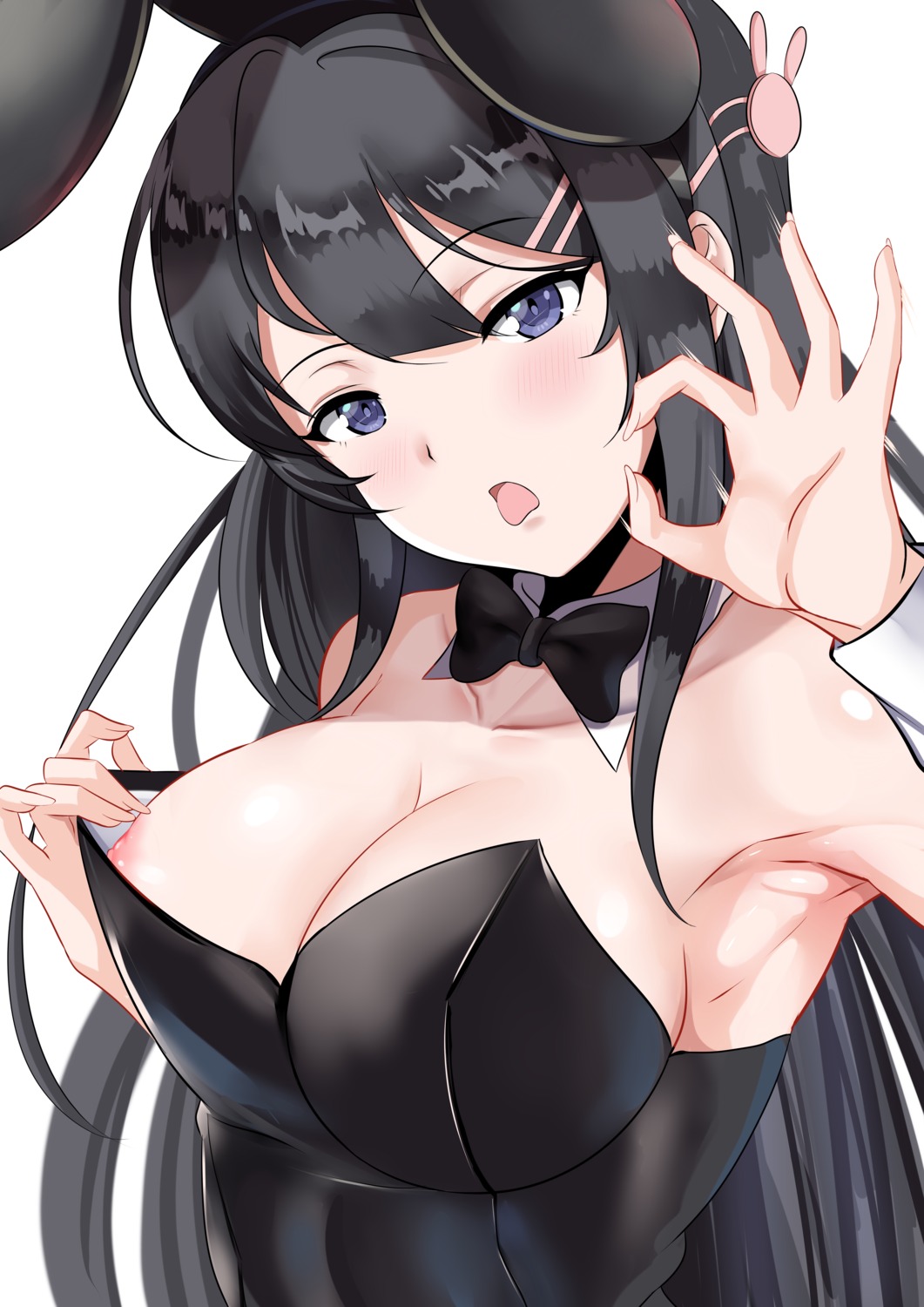 animal_ears breasts bunny_ears bunny_girl nipples no_bra reeze sakurajima_mai seishun_buta_yarou undressing