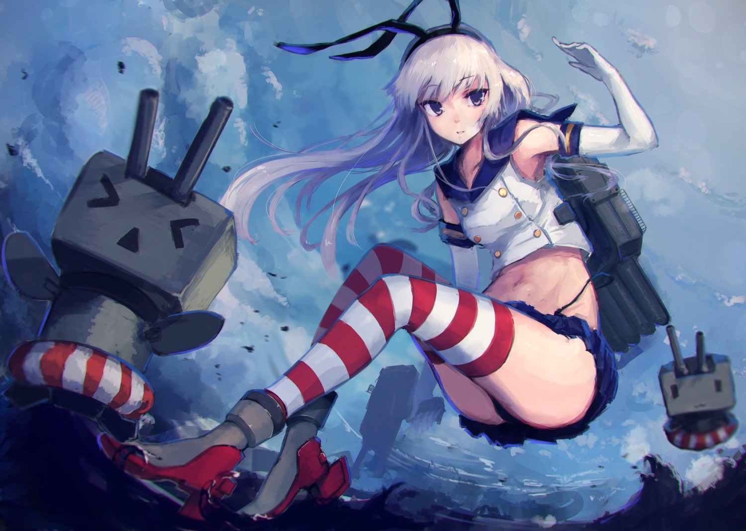 heels kantai_collection rean_(rean) rensouhou-chan shimakaze_(kancolle) thighhighs thong