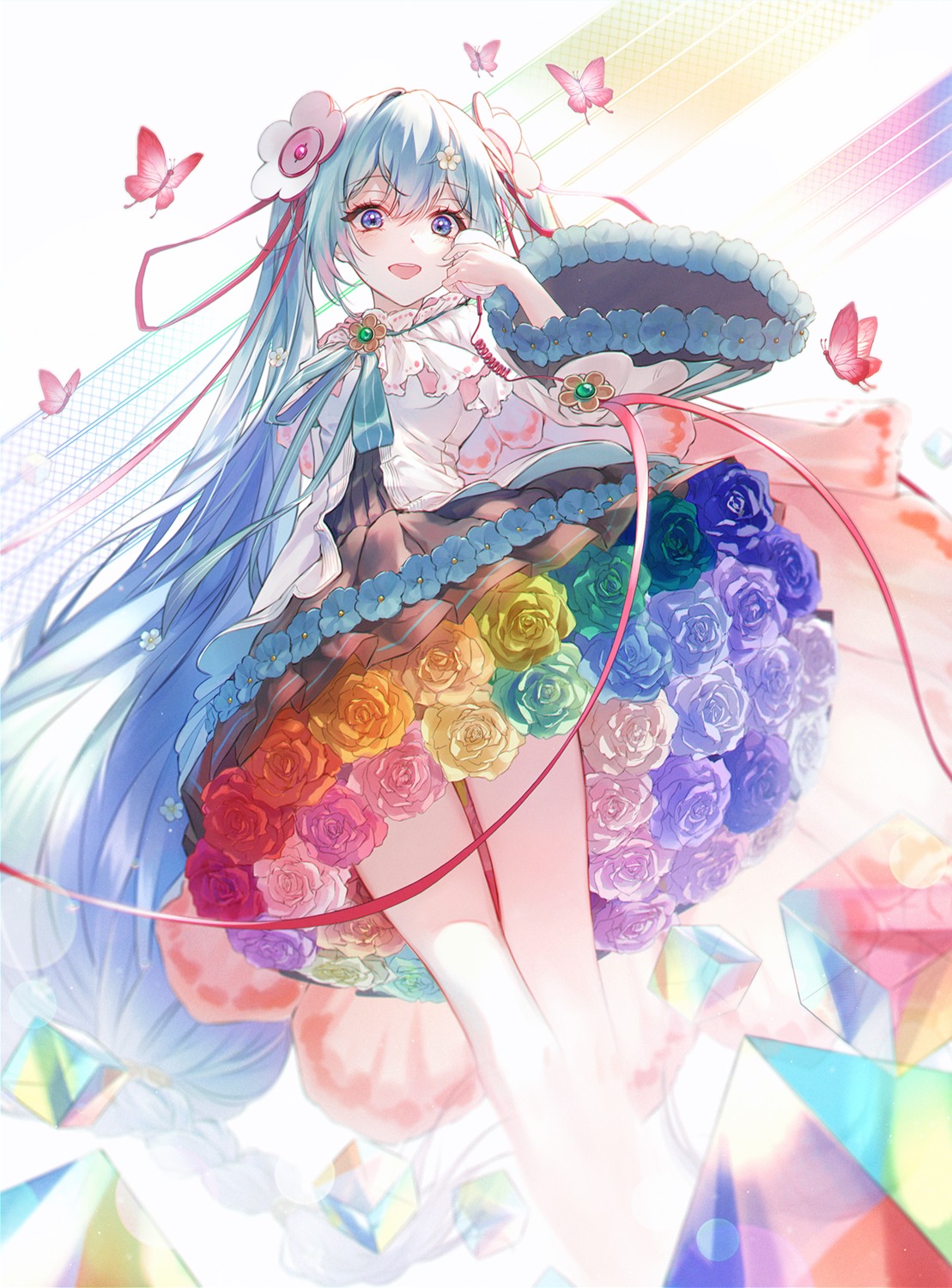 hatsune_miku magical_mirai skirt_lift tellmedor vocaloid