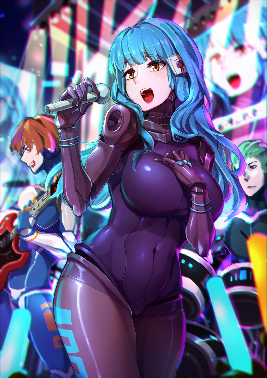 guitar kira_miki mecha_musume mr.lime va-11_hall-a