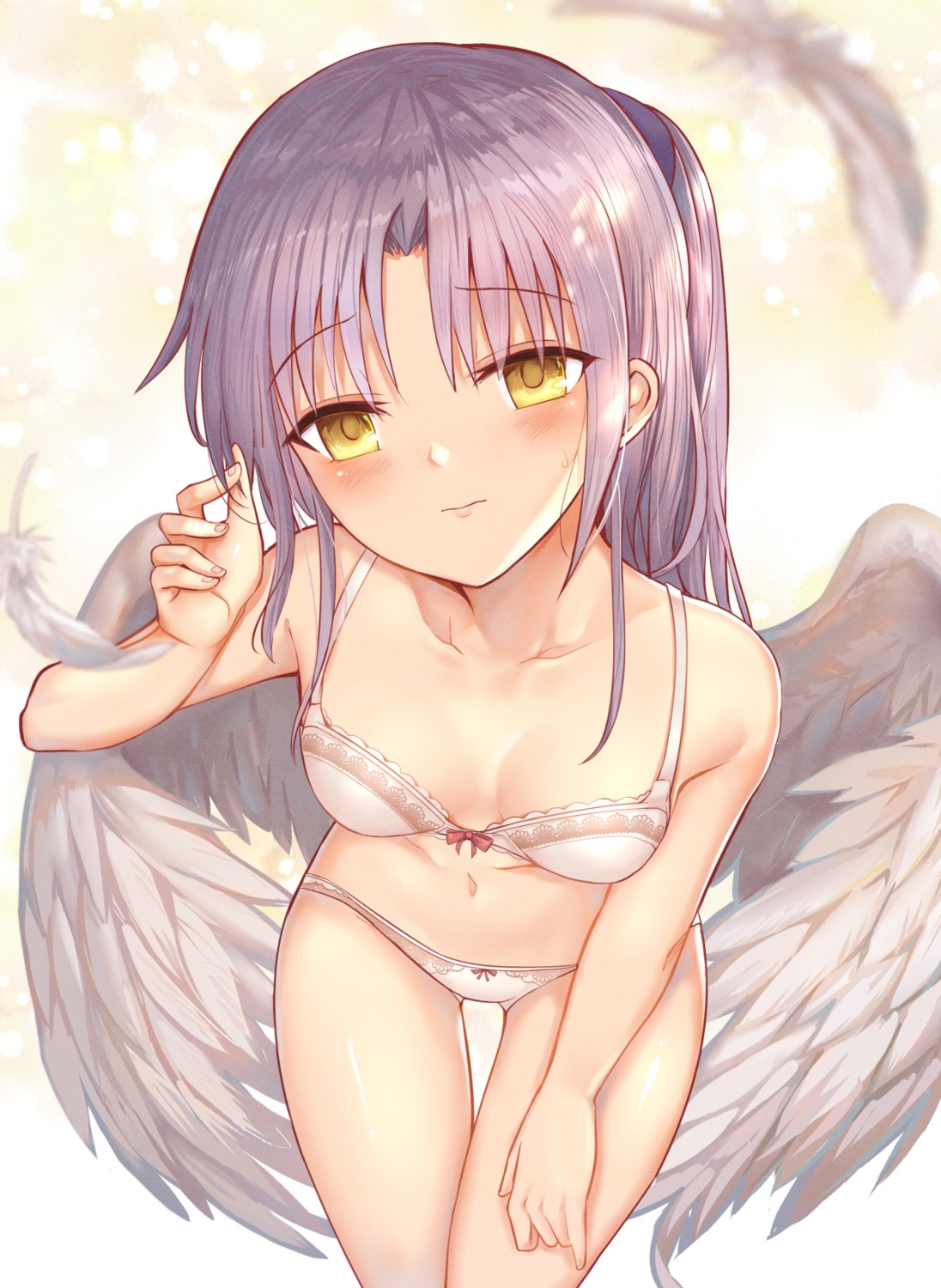 angel_beats! bra cleavage pantsu tachibana_kanade wings yougen_kitsune