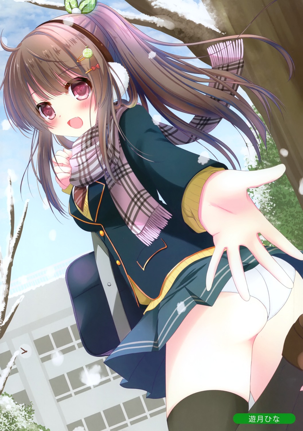 ass pantsu seifuku skirt_lift sweater thighhighs yuutsuki_hina