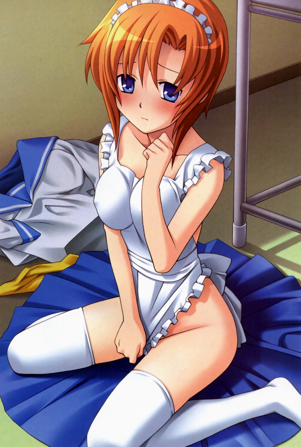 alchemist_(company) erect_nipples higurashi_no_naku_koro_ni naked_apron rato ryuuguu_rena thighhighs