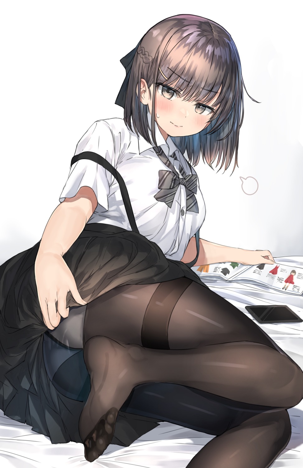 ass feet pantsu pantyhose ranf seifuku skirt_lift