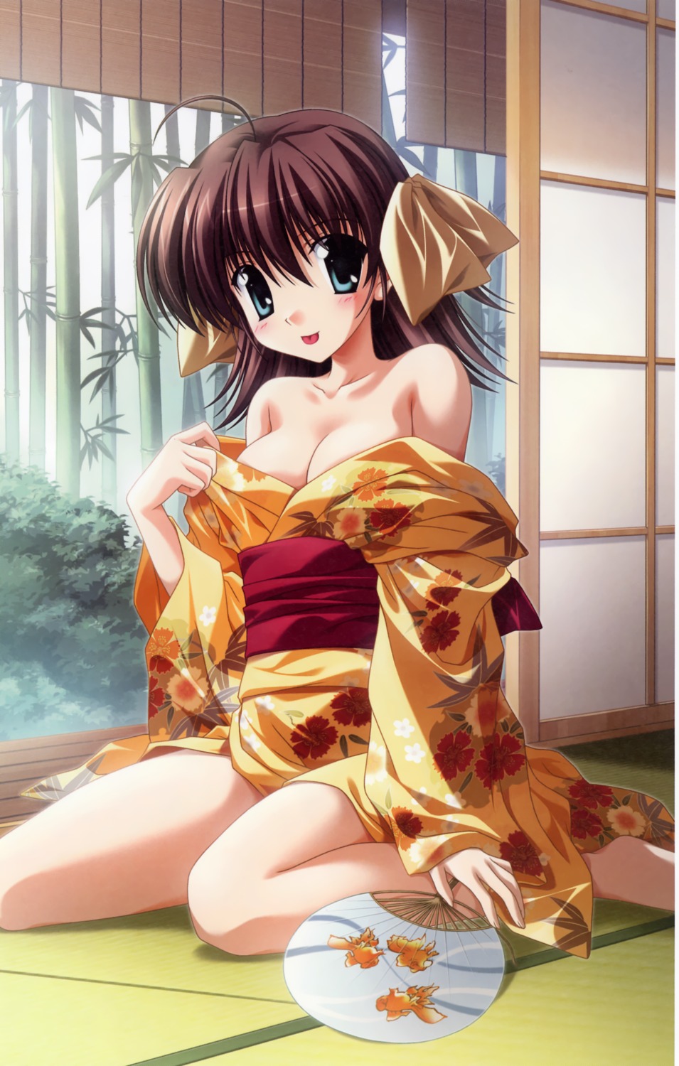 cleavage ef_~a_fairytale_of_the_two~ miyamura_miyako nanao_naru no_bra yukata