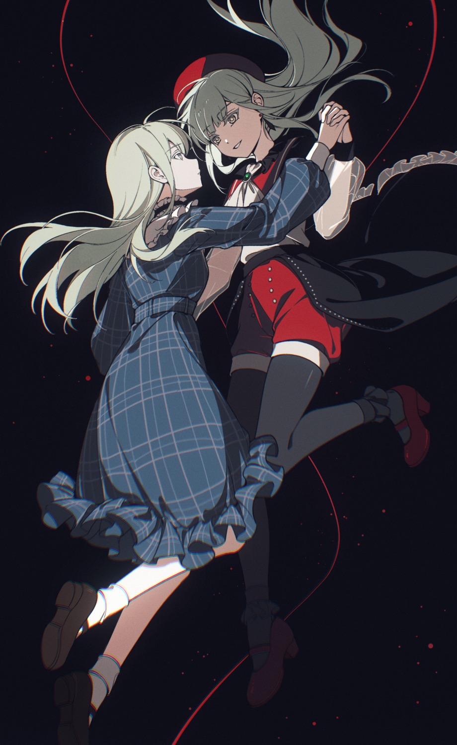 bang_dream! bang_dream!_ave_mujica dress heels kanvien pantyhose see_through uniform wakaba_mutsumi