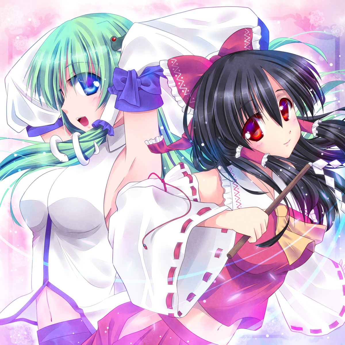 fule hakurei_reimu kochiya_sanae miko touhou