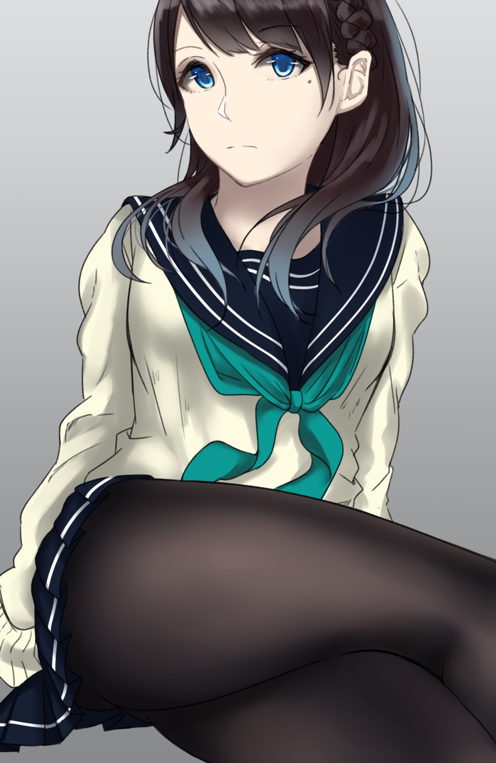 ass pantyhose saito_(artist) seifuku sweater