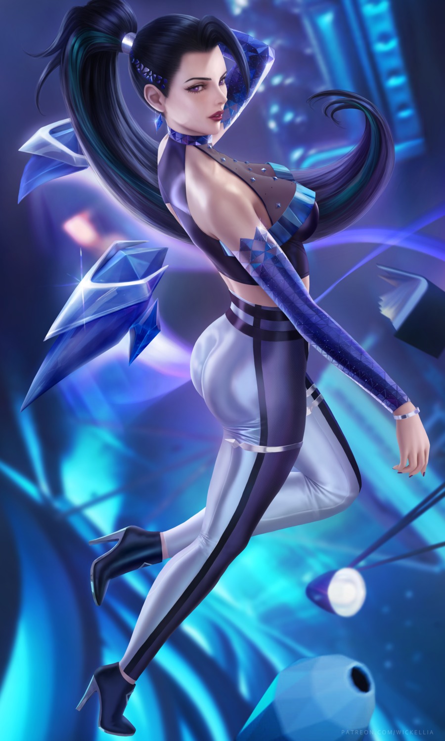 ass garter heels kai'sa league_of_legends no_bra see_through wickellia