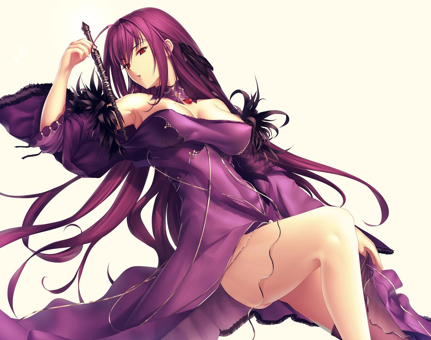 dress erect_nipples fate/grand_order kawanakajima scathach_skadi weapon