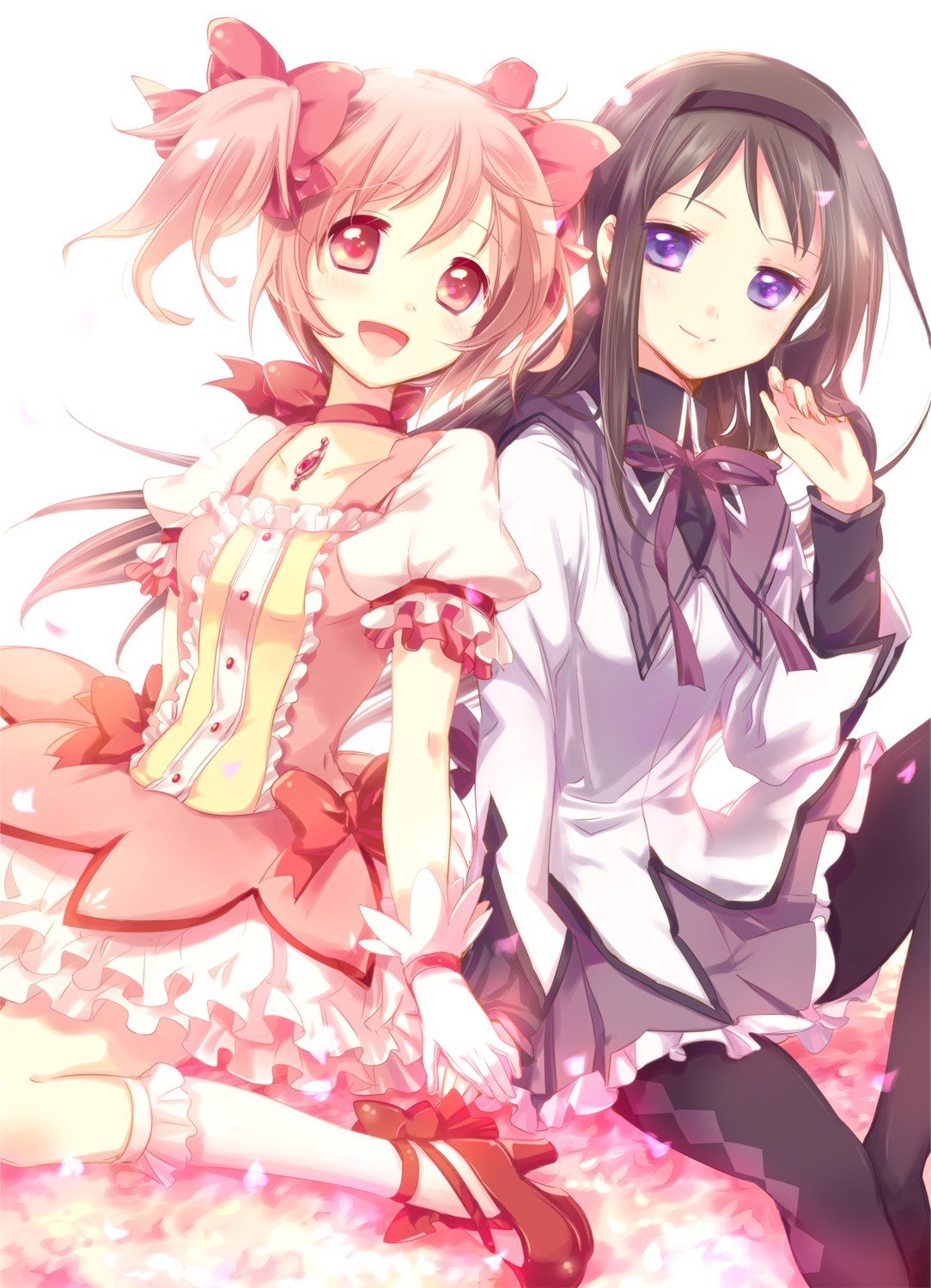 akemi_homura kaname_madoka mahou_shoujo_madoka_magica pantyhose yamada_ako