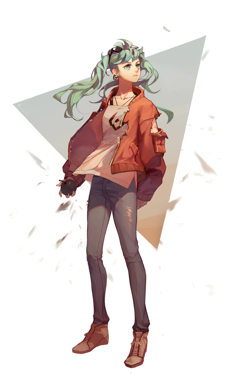 hatsune_miku sanluqingan suna_no_wakusei_(vocaloid) torn_clothes vocaloid