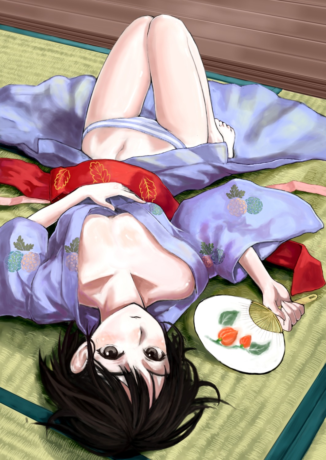 cleavage pantsu ryou@ryou shimapan yukata