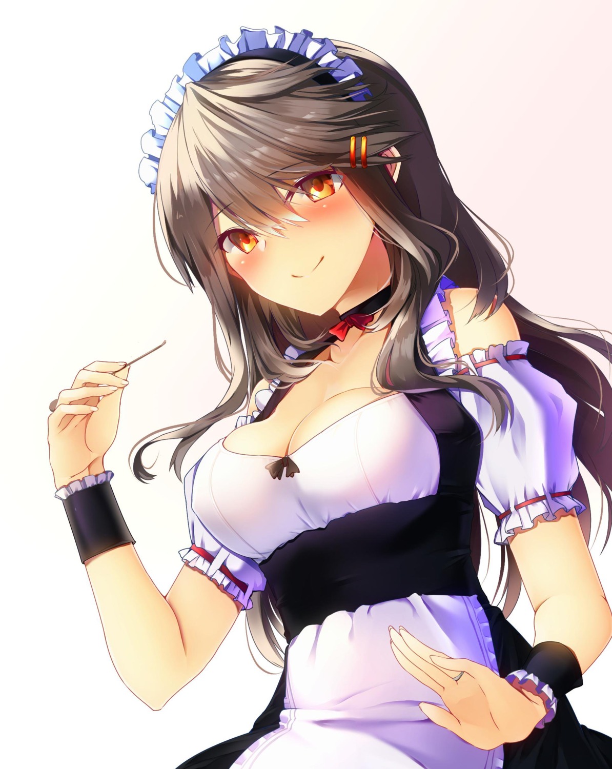 cleavage haruna_(kancolle) kantai_collection maid tsukui_kachou