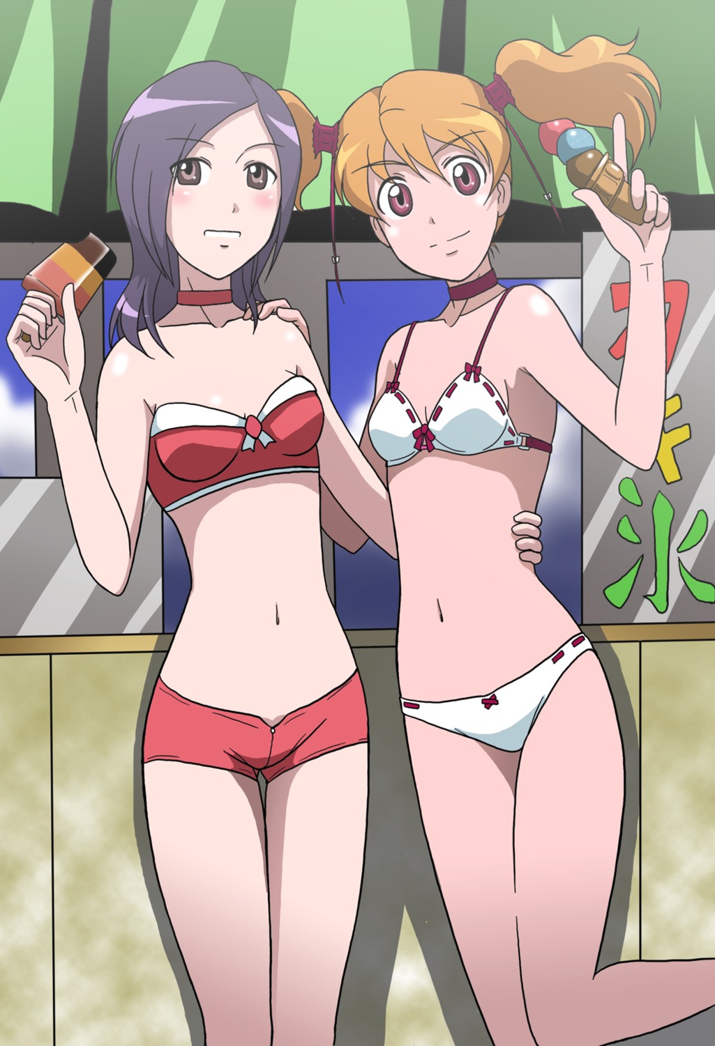 bikini fresh_precure! higashi_setsuna kakkii momozono_love precure swimsuits