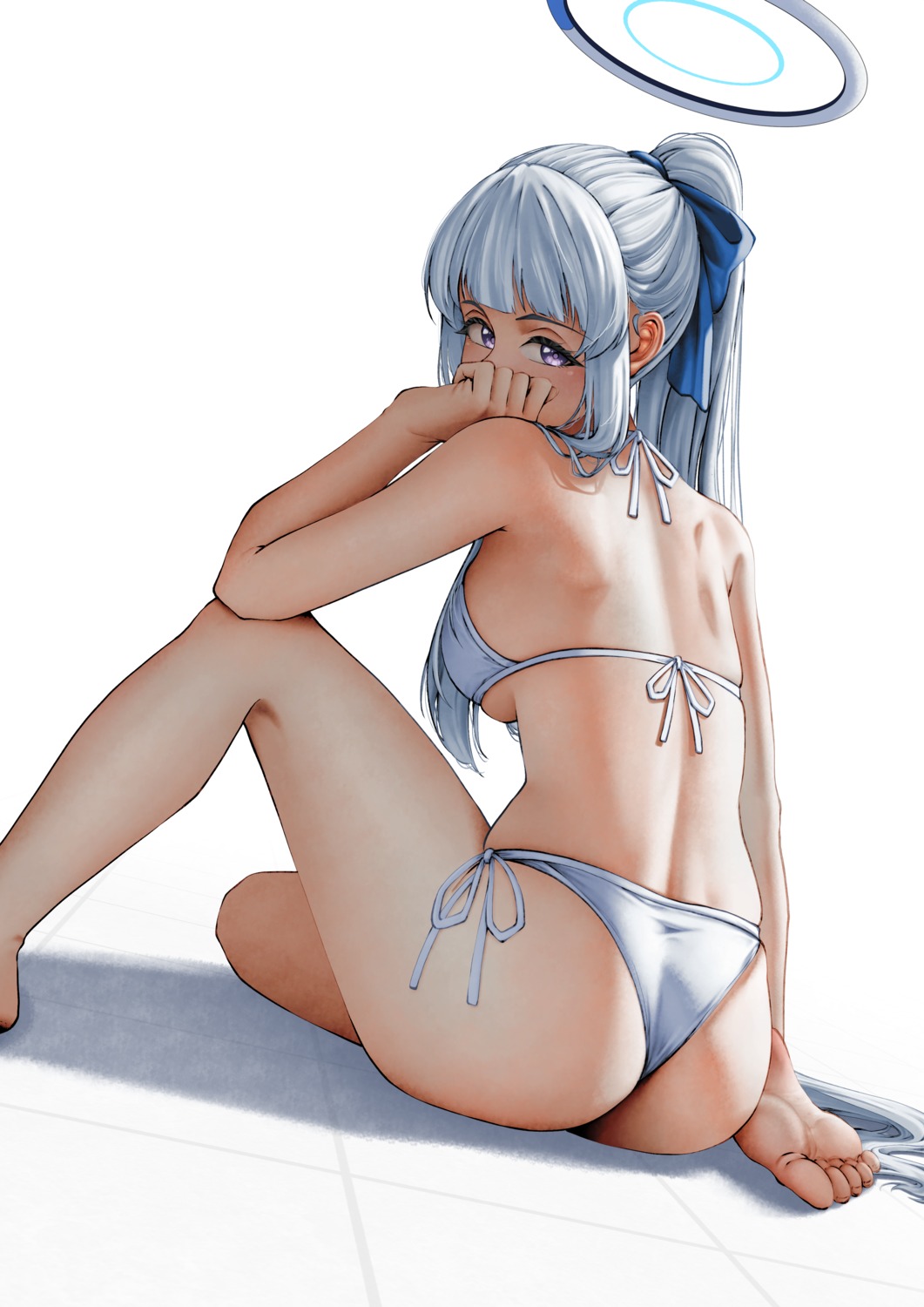 395z ass bikini blue_archive halo swimsuits thong ushio_noa