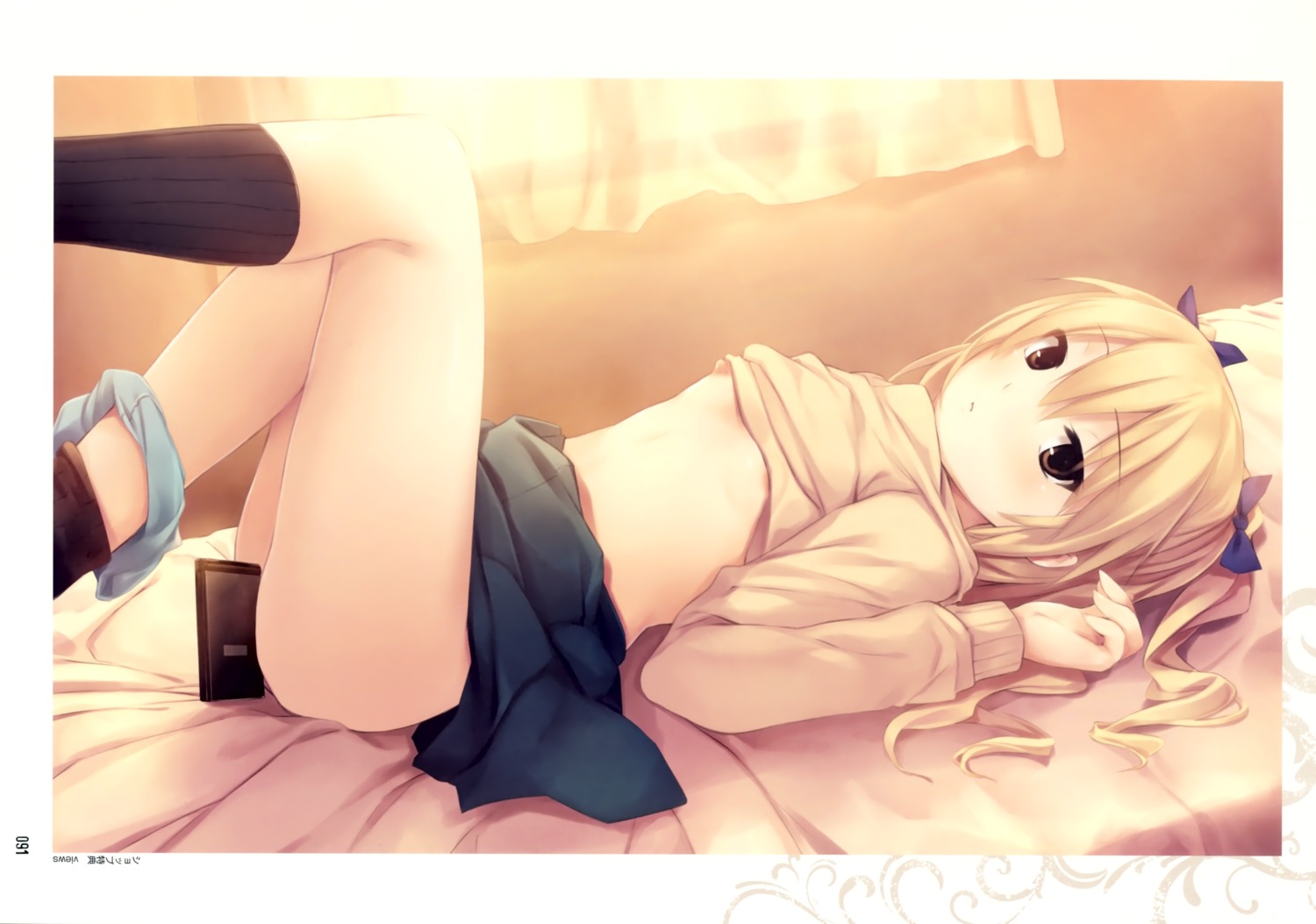 breasts coffee-kizoku cure_girl loli nanjou_rena nipples no_bra pantsu panty_pull sheets shirt_lift undressing