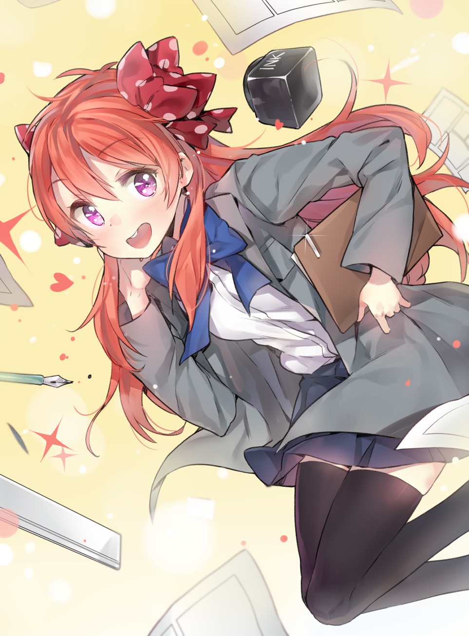 gekkan_shoujo_nozaki-kun sakura_chiyo seifuku thighhighs yuran