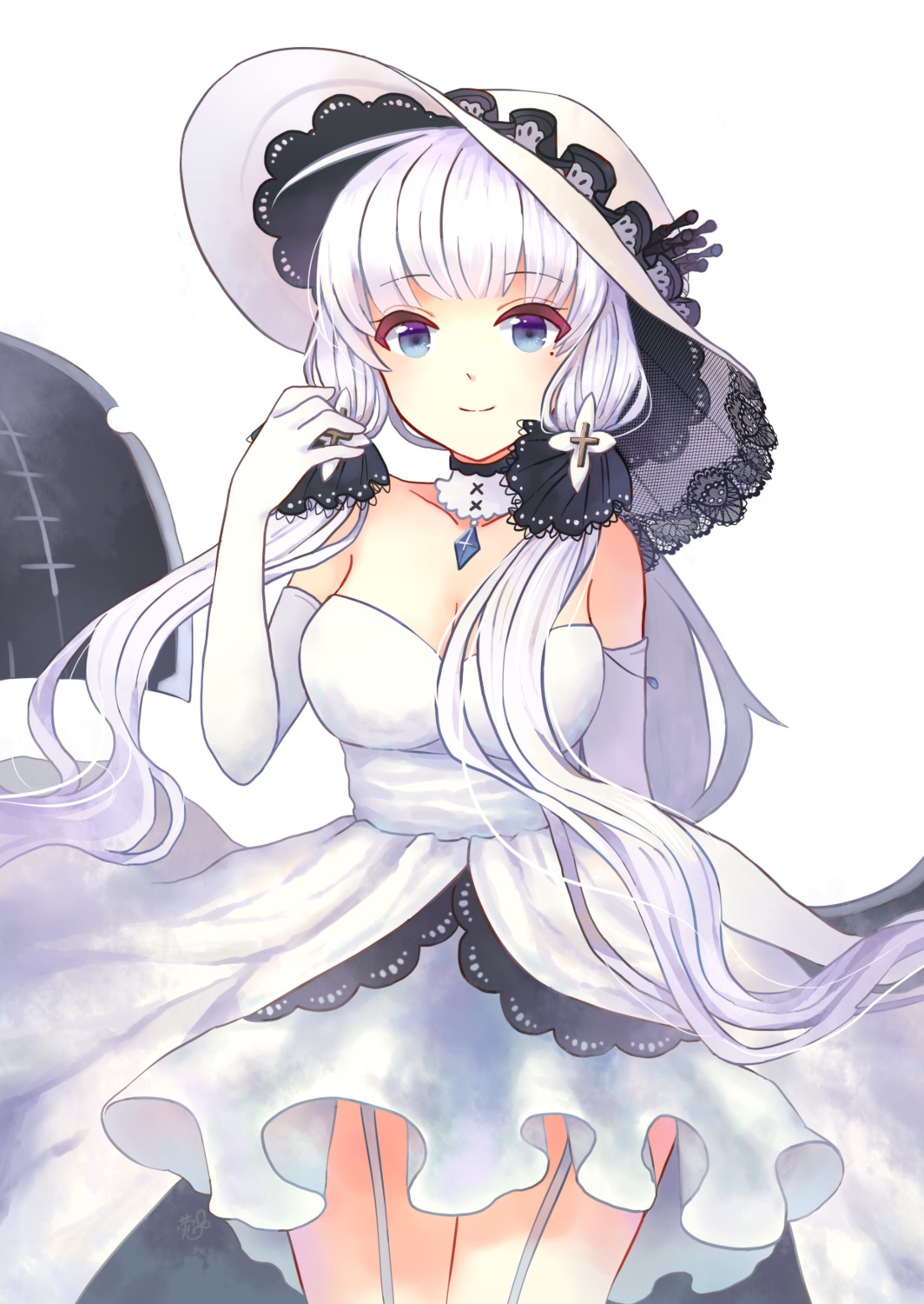 a_(pixiv4754565) azur_lane cleavage dress illustrious_(azur_lane)