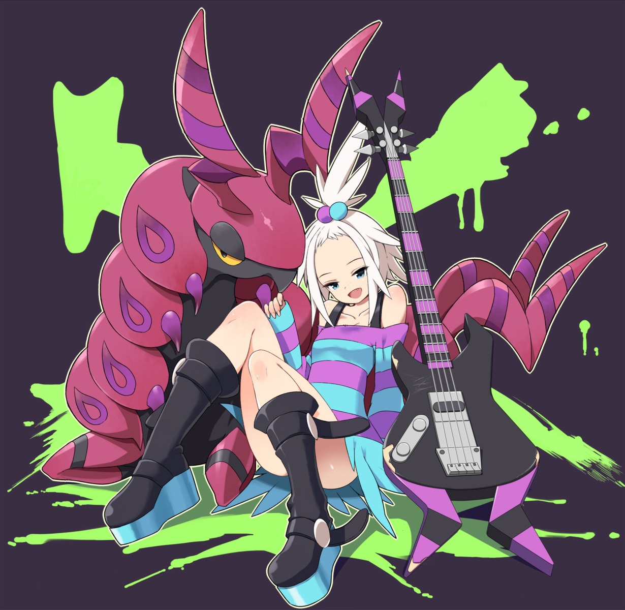 dress guitar homika_(pokemon) pokemon pokemon_b2w2 scolipede tm_(hanamakisan)