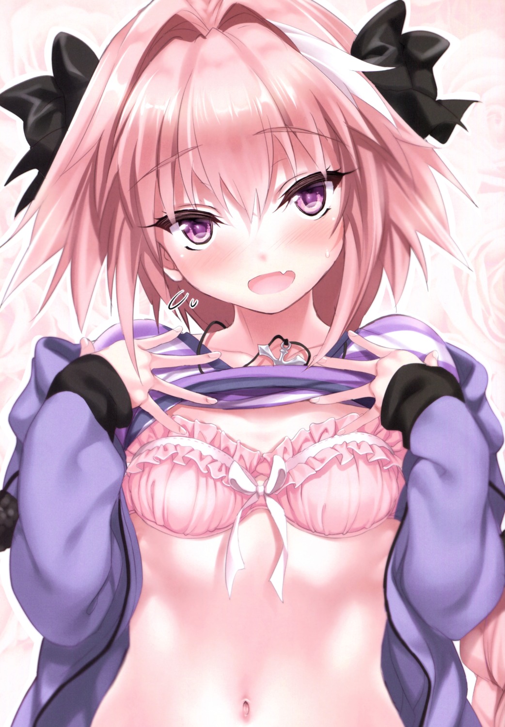 astolfo_(fate) bra cle_masahiro clesta fate/grand_order shirt_lift trap