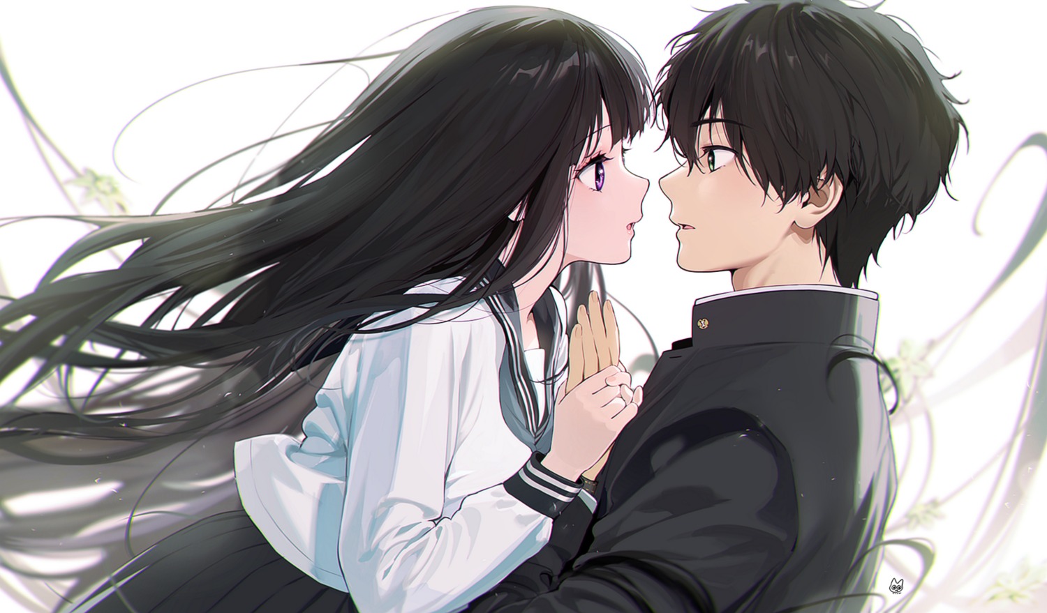 chitanda_eru hyouka mery_(yangmalgage) oreki_houtarou seifuku