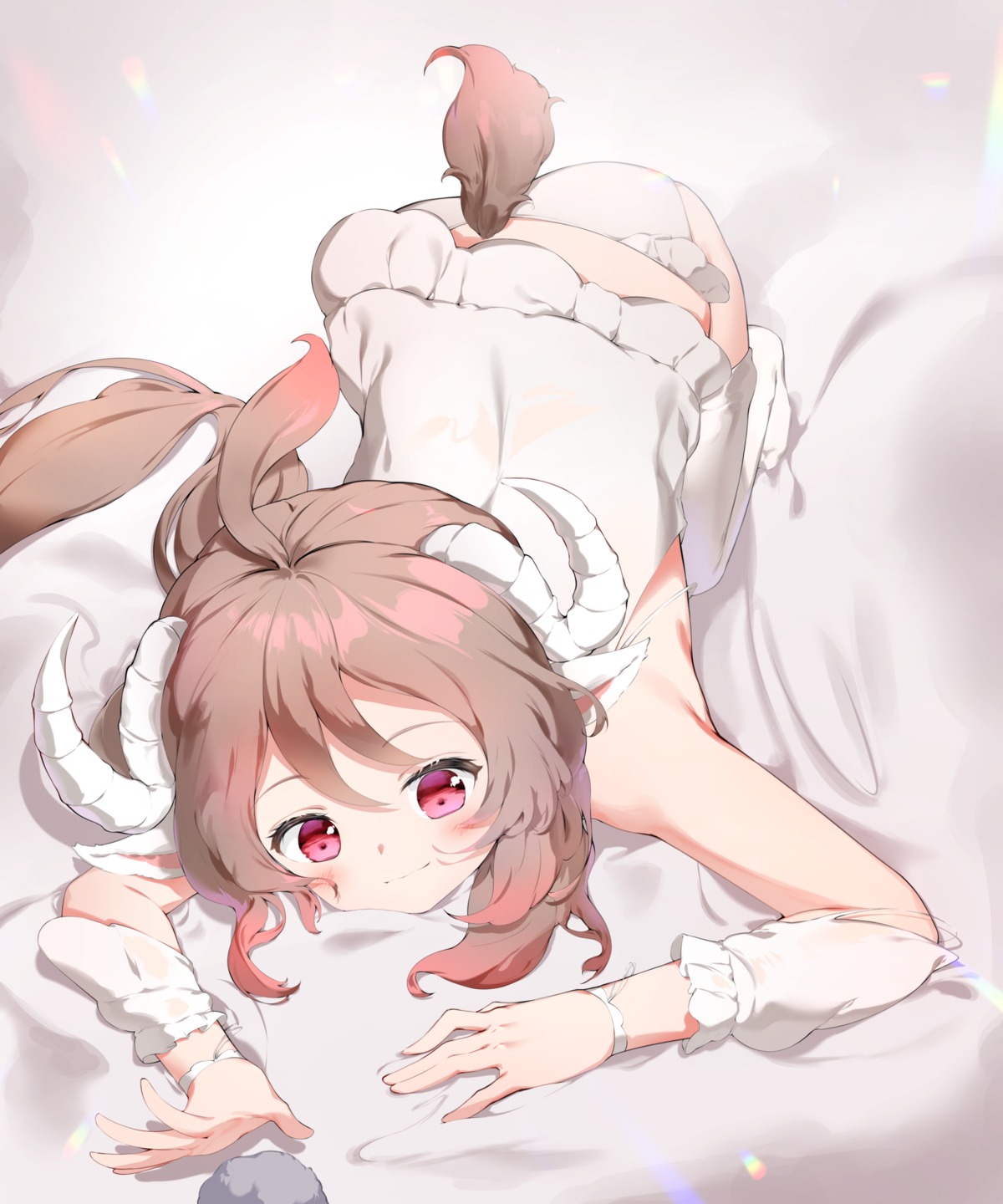 animal_ears arknights eyjafjalla_(arknights) gappt horns pantsu see_through tail thighhighs