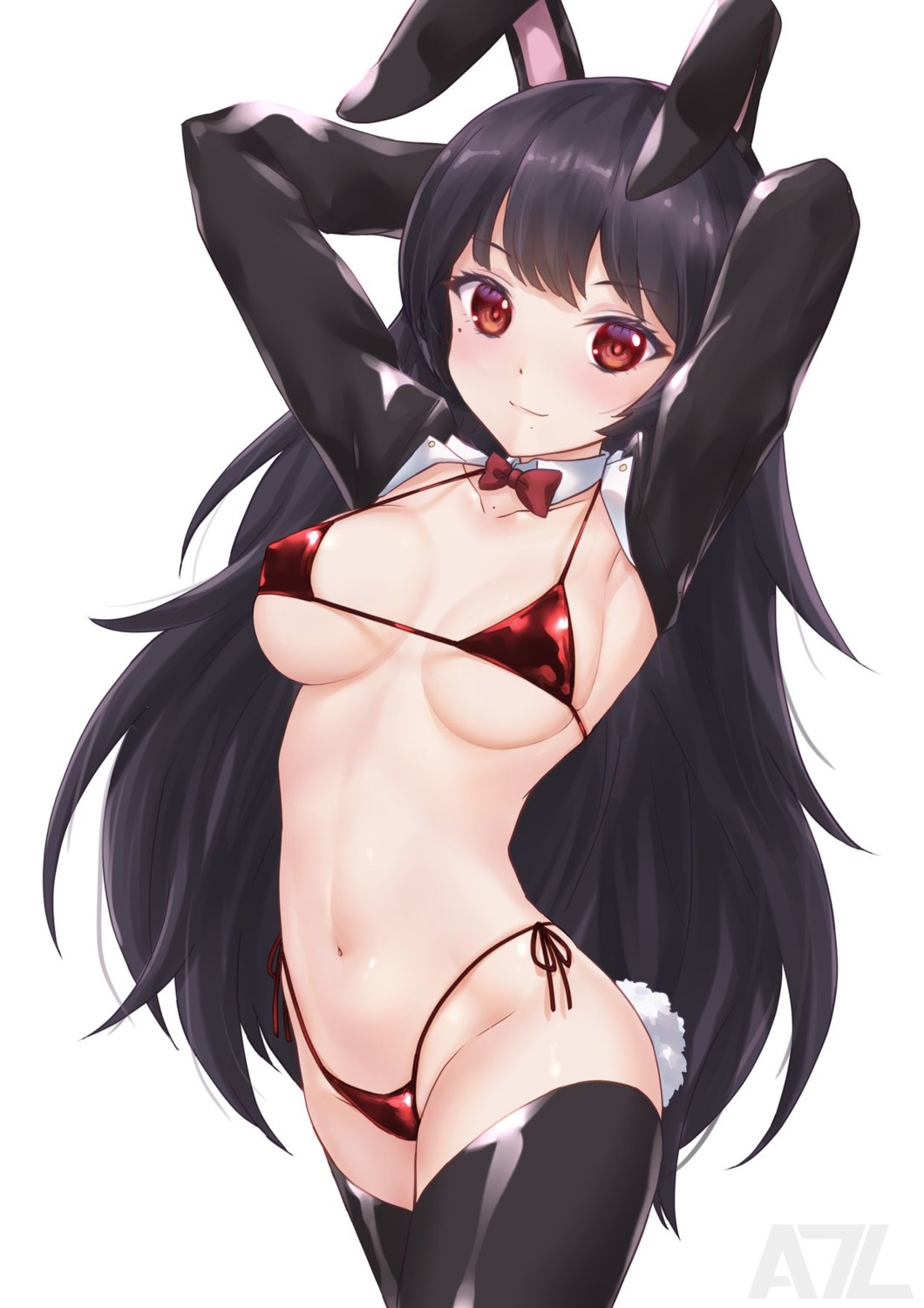 a-plug anal animal_ears bikini bunny_ears bunny_girl erect_nipples jpeg_artifacts swimsuits tail thighhighs