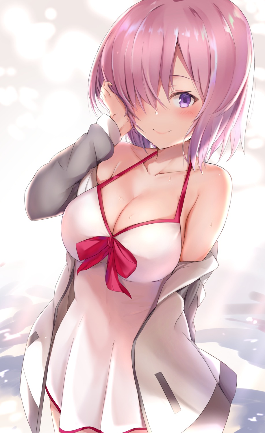 cleavage fate/grand_order maosame mash_kyrielight open_shirt swimsuits