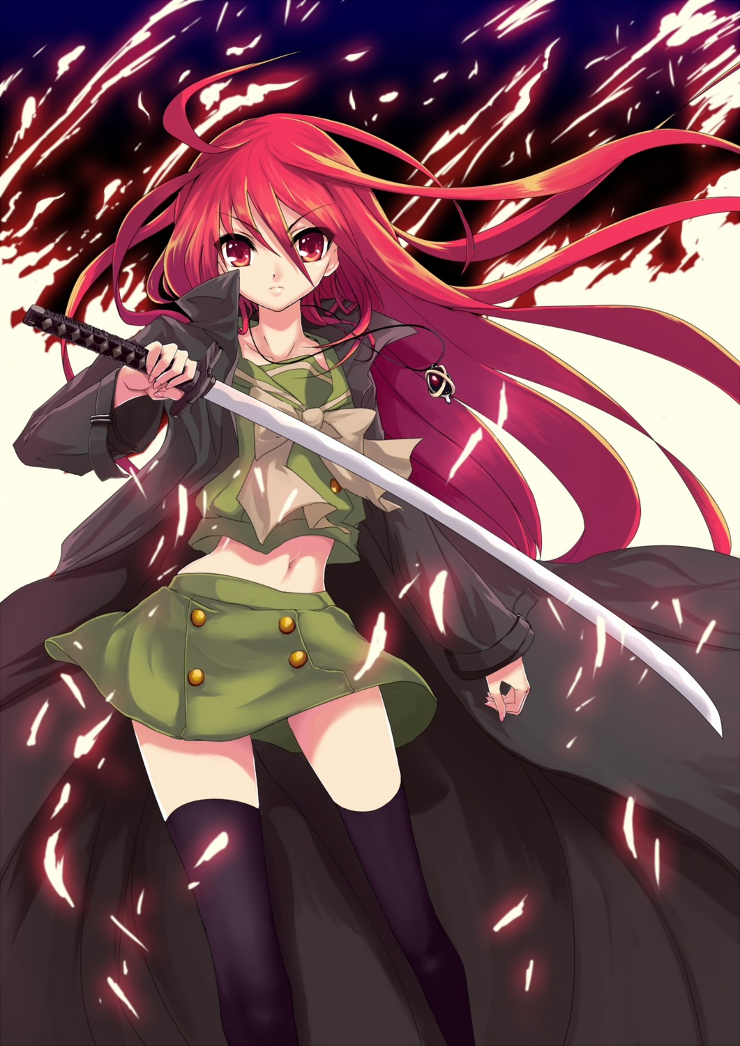 realmbw seifuku shakugan_no_shana shana sword thighhighs