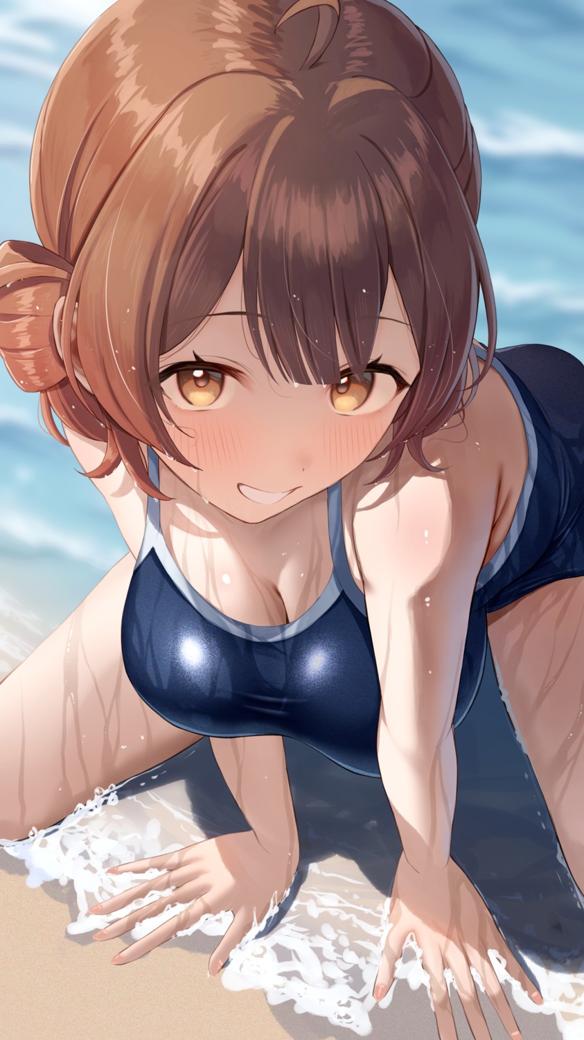 gakuen_idolm@ster hanami_ume ray_mil68 school_swimsuit swimsuits the_idolm@ster wet