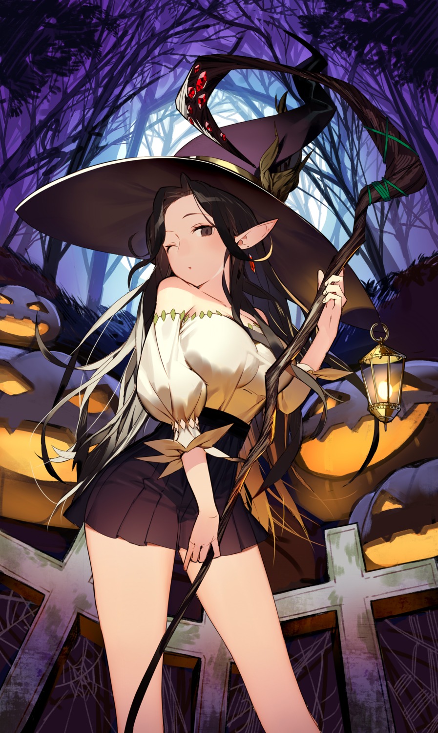 halloween kitada_mo pointy_ears weapon witch