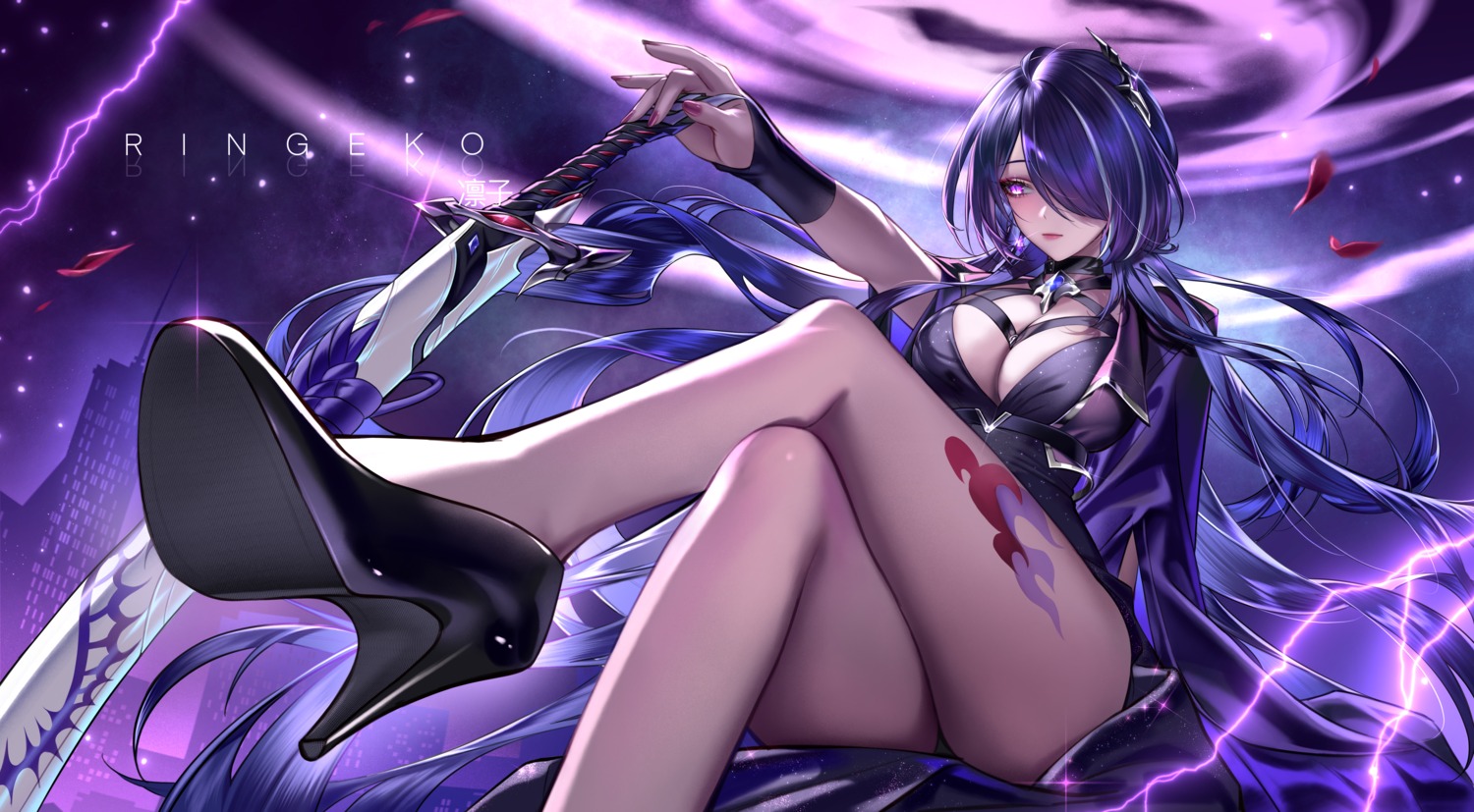 acheron heels honkai:_star_rail ringeko-chan sword tattoo