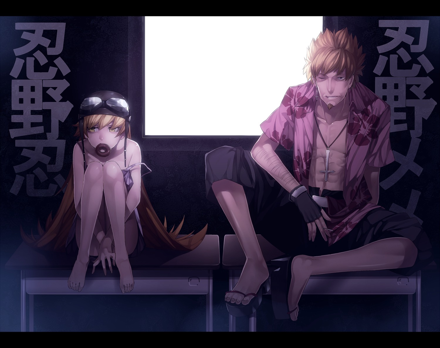 bakemonogatari monogatari_(series) open_shirt oshino_meme oshino_shinobu rby