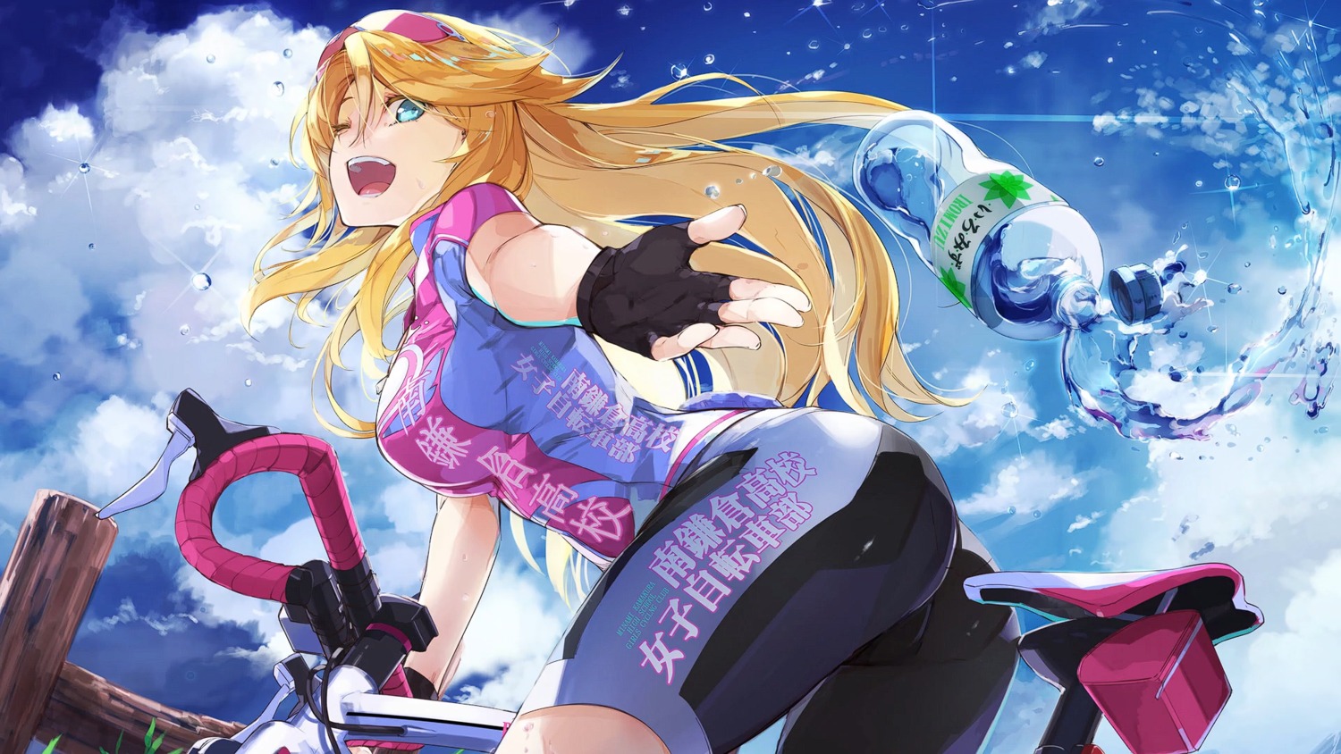 ass bike_shorts endcard g_yuusuke gym_uniform minami_kamakura_koukou_joshi_jitenshabu sandy_mcdougal