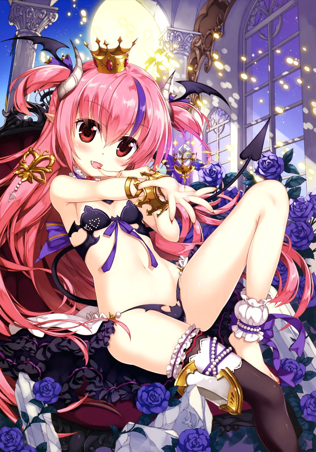 bikini_armor cleavage devil fujima_takuya horns pointy_ears tail thighhighs wings