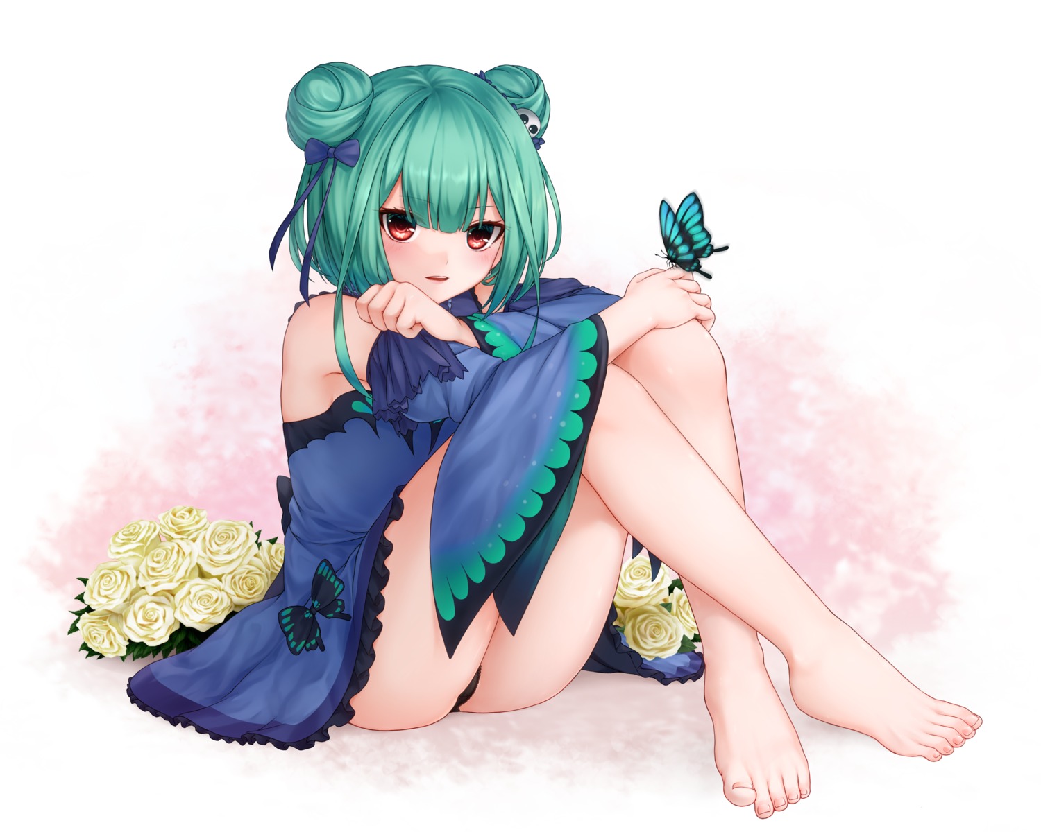 artist_revision chien_zero dress feet hololive pantsu skirt_lift thong uruha_rushia