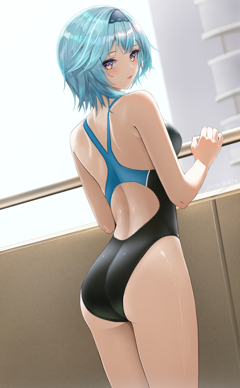 ass eula genshin_impact rosumerii swimsuits