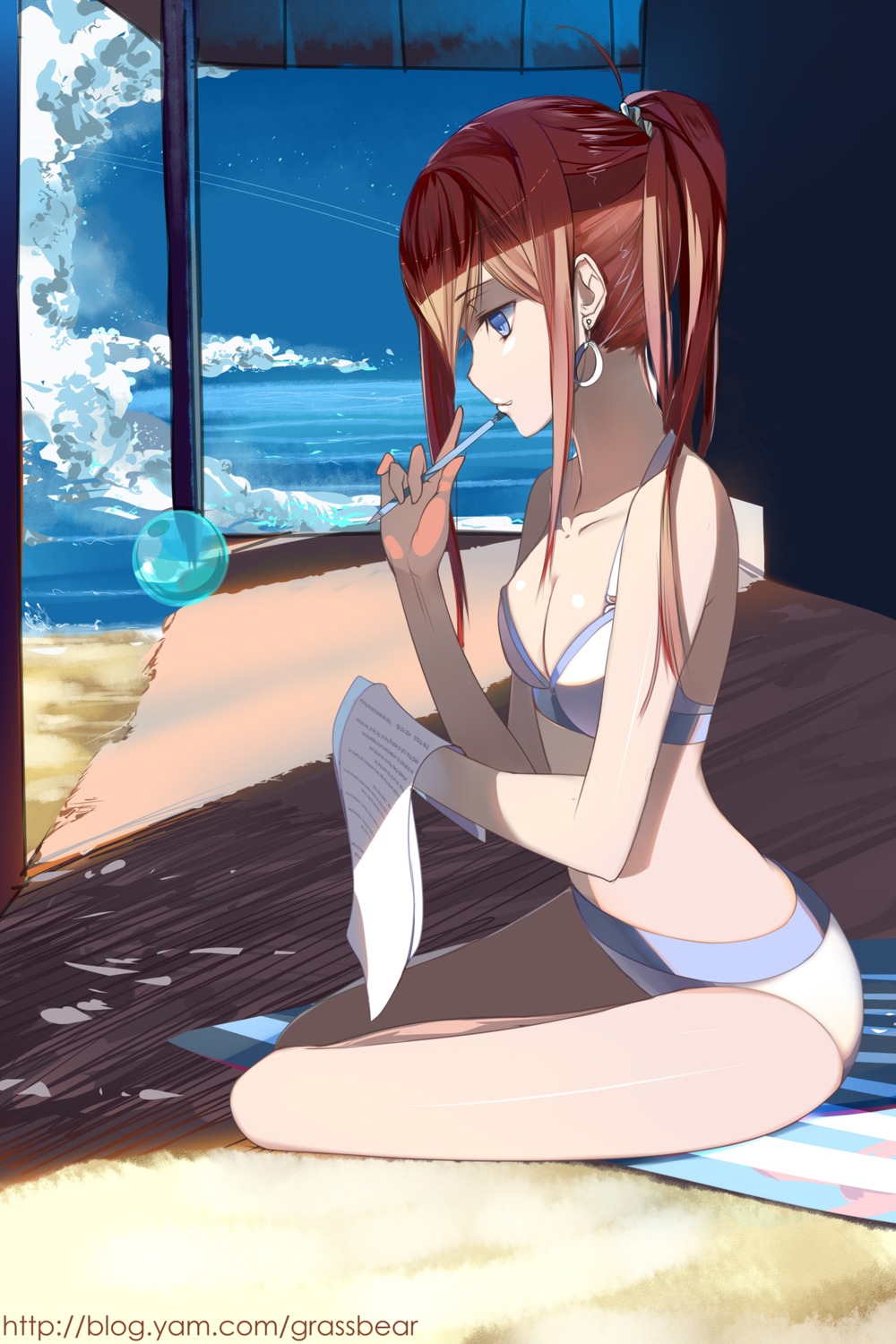 bikini cao_xiong cleavage makise_kurisu steins;gate swimsuits