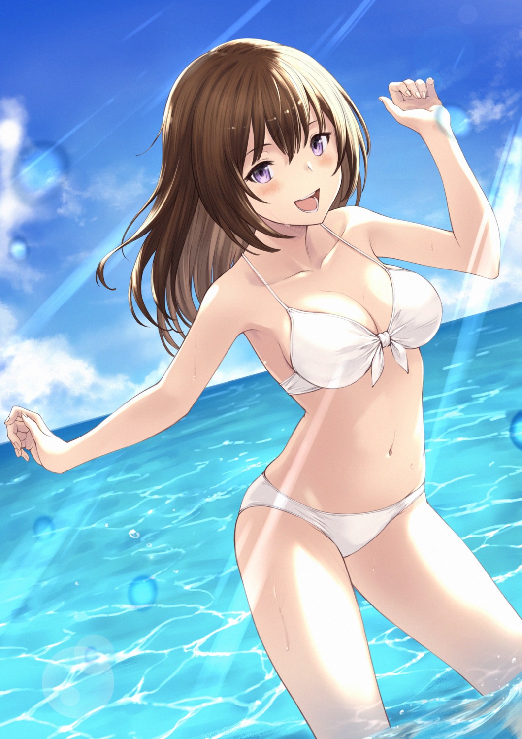 bikini chokuro cleavage swimsuits wet