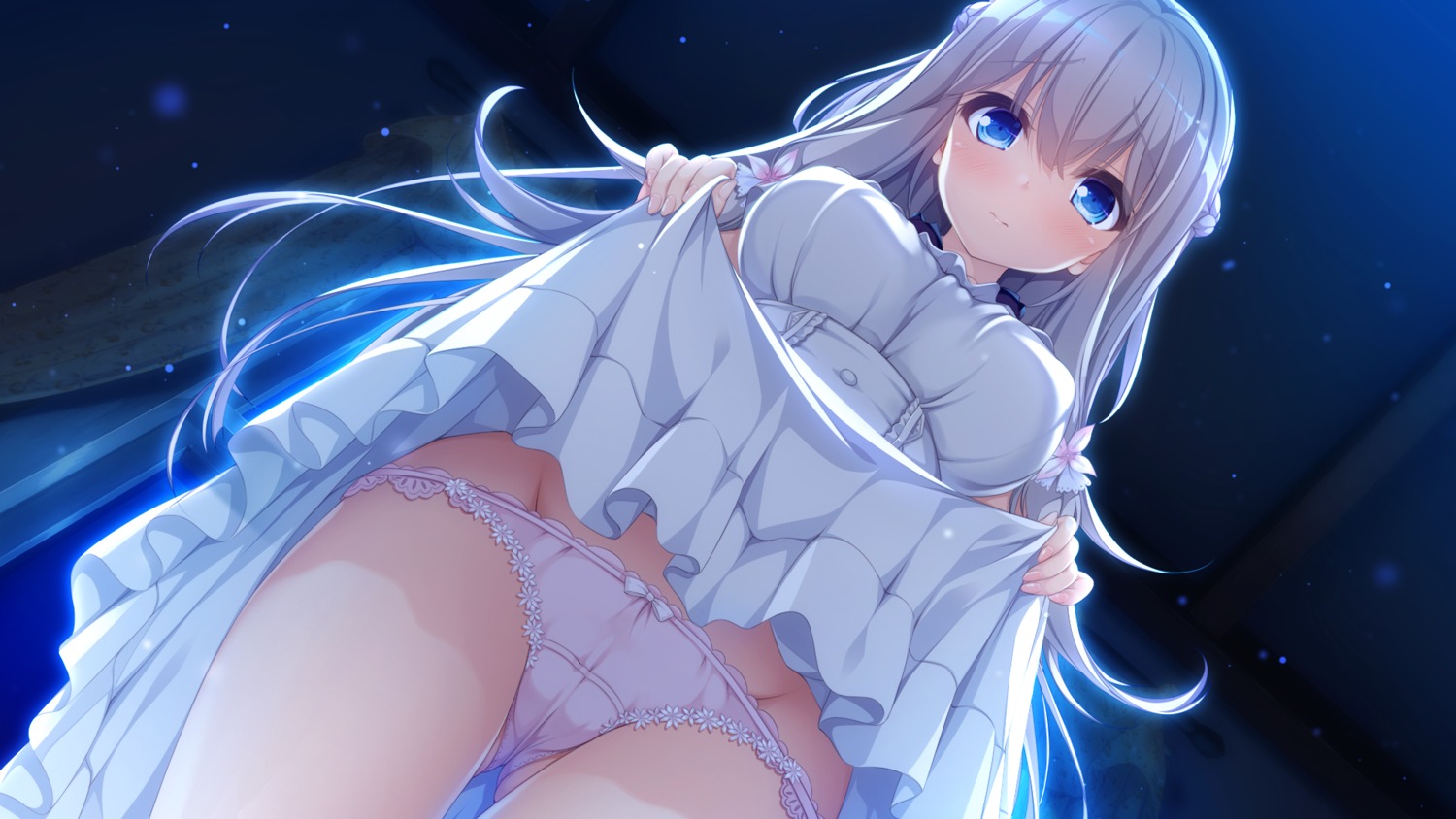 cameltoe dress game_cg kimihara_yua mikagami_mamizu pantsu pieces/wataridori_no_somnium skirt_lift whirlpool