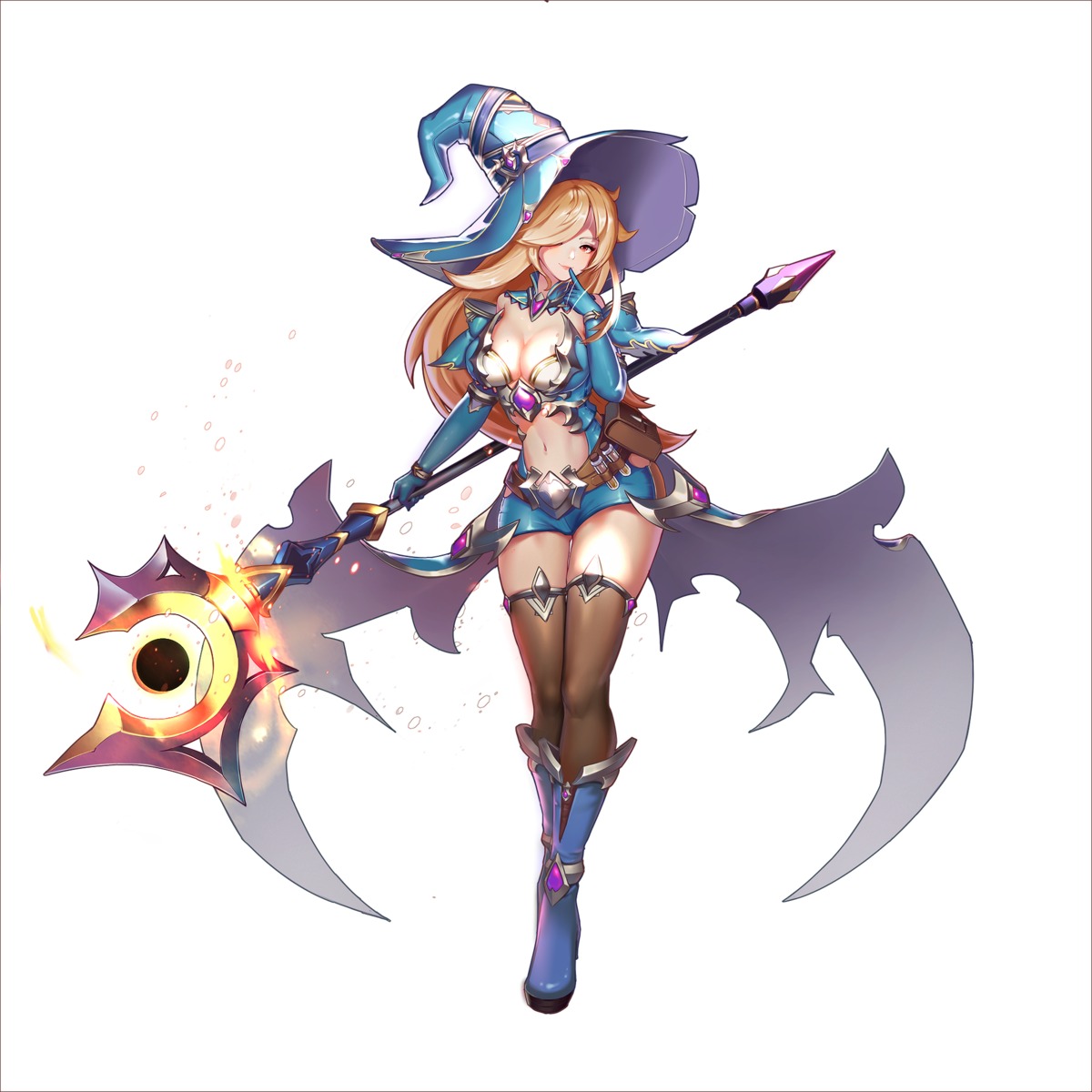 bikini_armor cleavage thighhighs tifaices weapon witch